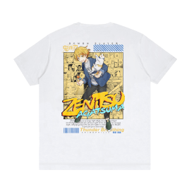 Animophilia Kaos Anime Agatsuma Zenitsu – Kimetsu no Yaiba White Tshirt