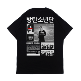 Hotura Kaos Kpop BTS – Smooth Criminal JIMIN Black Tshirt