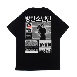 Hotura Kaos Kpop BTS – Smooth Criminal JUNGKOOK Black Tshirt
