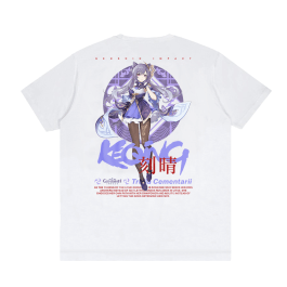 Animophilia Kaos Anime Keqing – Genshin Impact White Tshirt