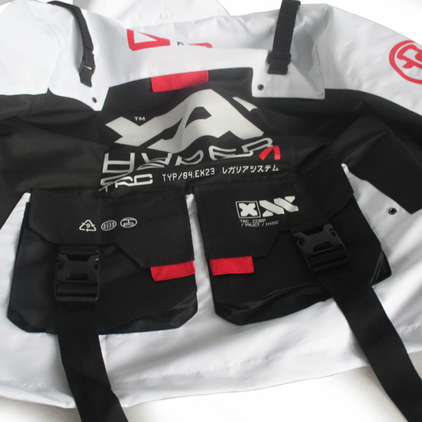 Windproof Japanese Techwear Parka Jacket - HYPER ZERO TECHRACER - WHITE - Image 4