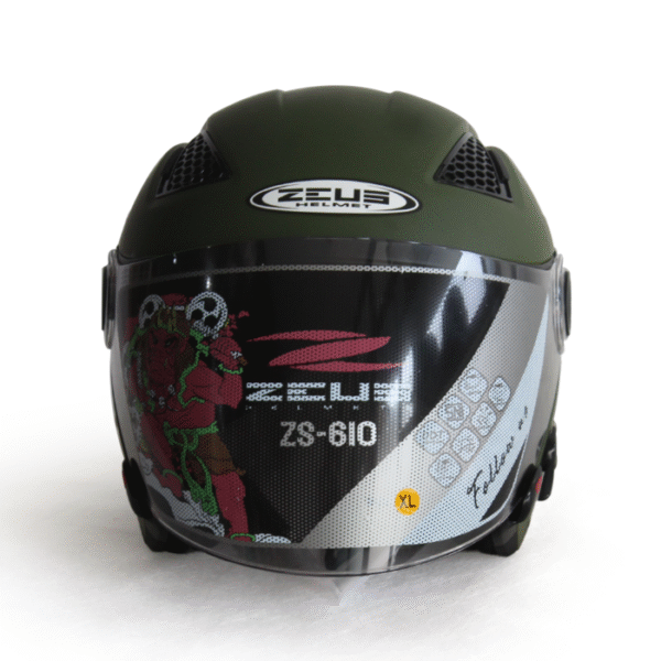 Zeus Half Face 610 Green Army - Image 2
