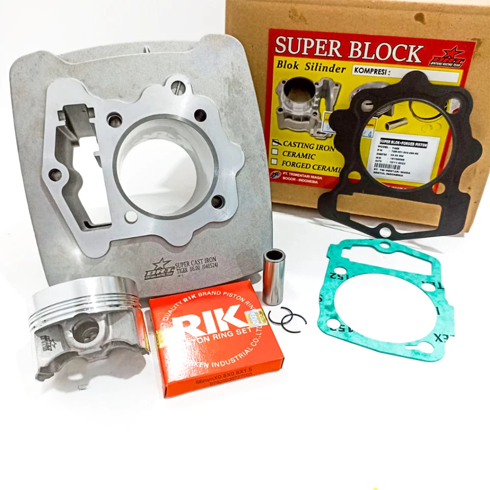 BRT 66mm Ceramic / Cast Iron Bore Up Cylinder Kit for Honda Tiger Megapro GL Series For mende-2396 - Image 3